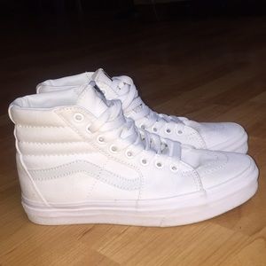 All white vans highly top! WORN TWICE!!